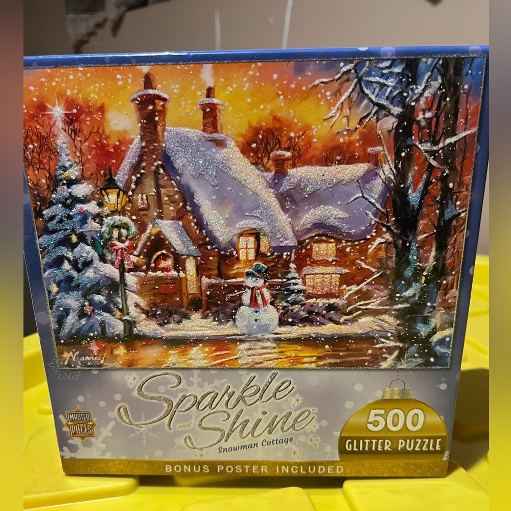 Sparkle & Shine Snowman Cottage Puzzle NWT